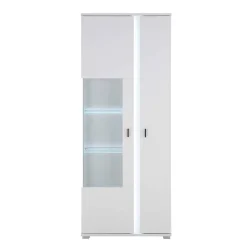 Weißer Vitrinenschrank mit LED Beleuchtung - Tirol
