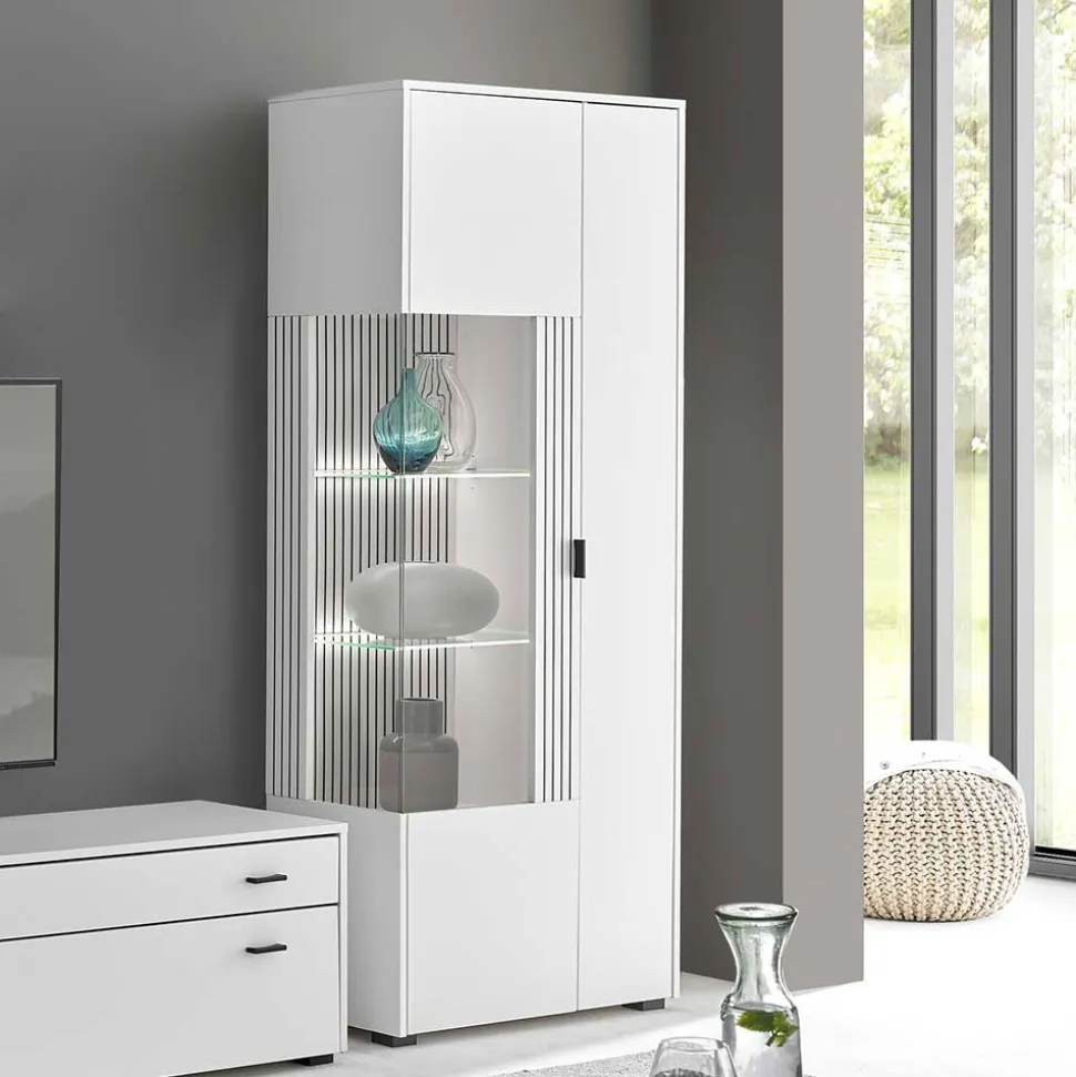 Weißer Vitrinenschrank 2-türig - Dualkos