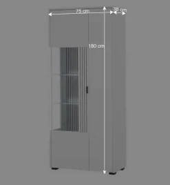 Weißer Vitrinenschrank 2-türig - Dualkos