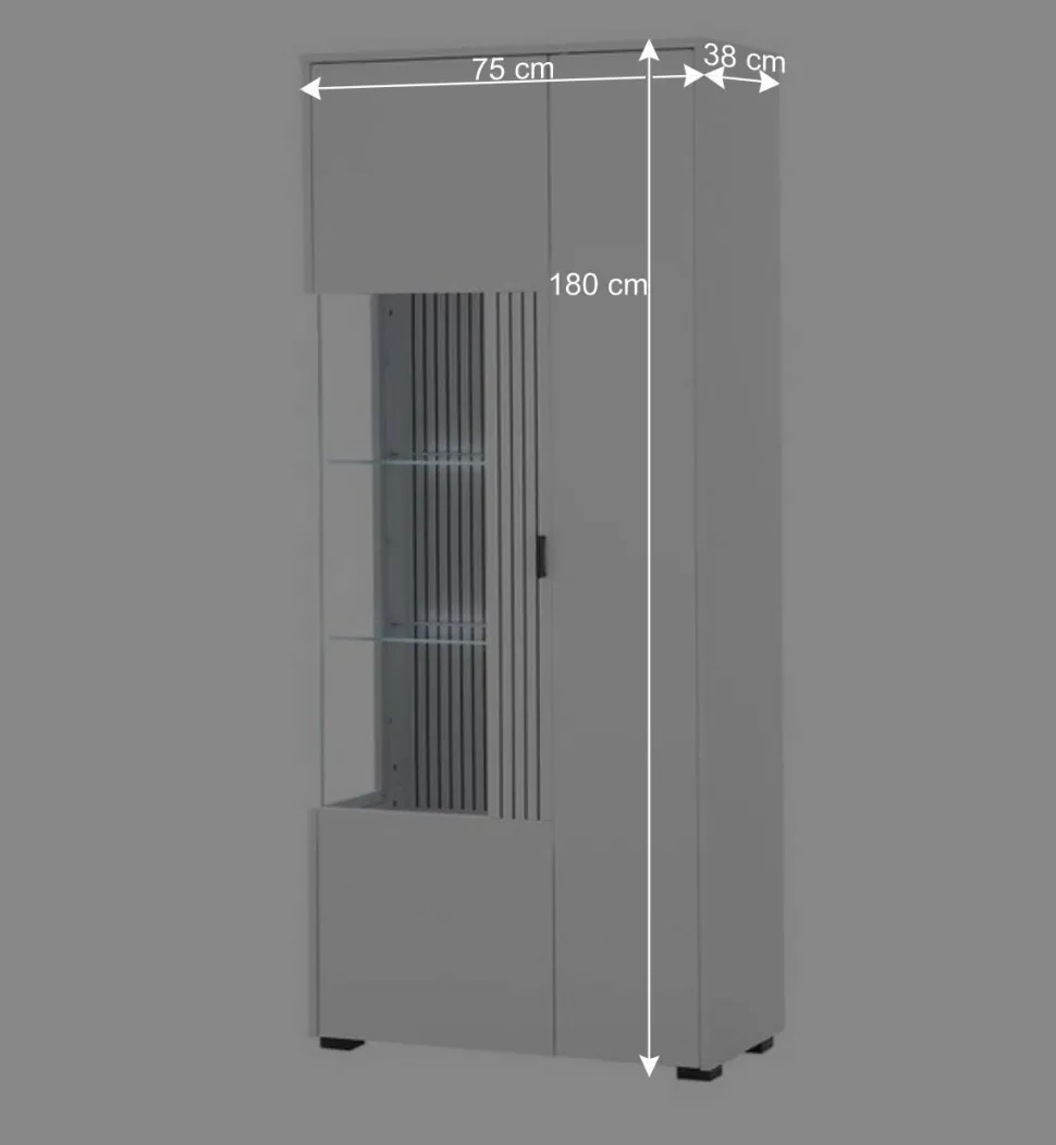 Weißer Vitrinenschrank 2-türig - Dualkos