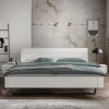 Weißes Doppelbett aus Kiefer Massivholz - Lardias