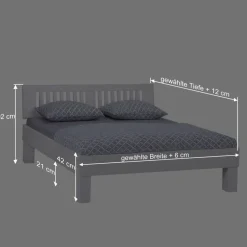 Weißes Doppelbett Calicantas aus Buche Massivholz