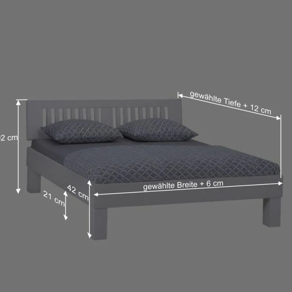 Weißes Doppelbett Calicantas aus Buche Massivholz