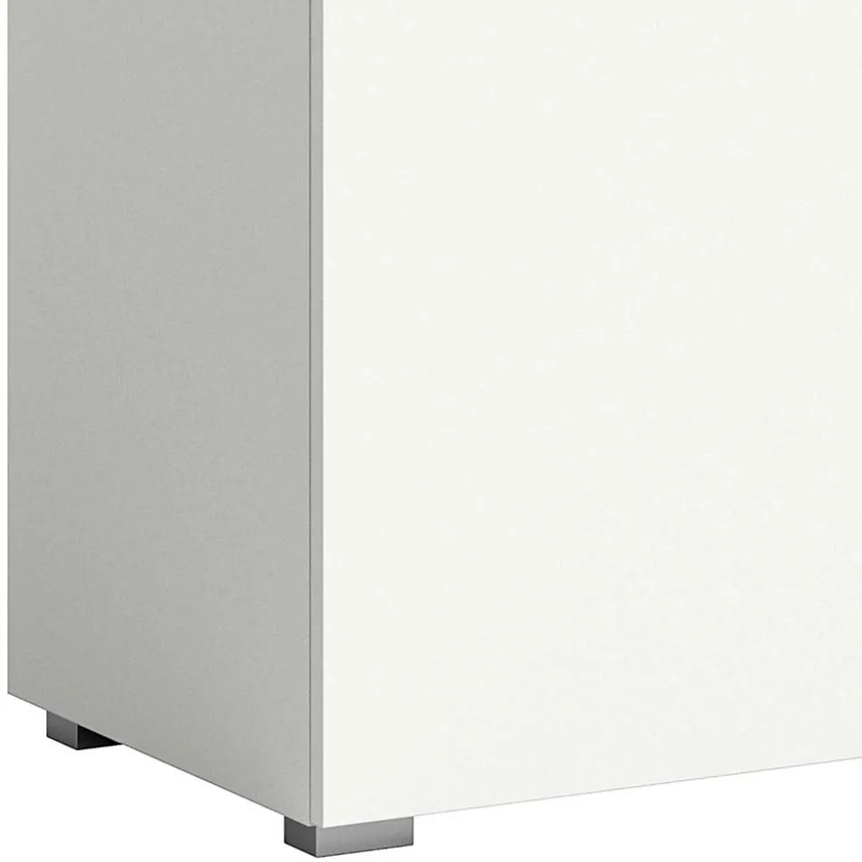 Weißes Highboard mit zwei Türen und Schublade - Intiatos