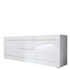 Weißes Hochglanz Lowboard für TV - Sogno