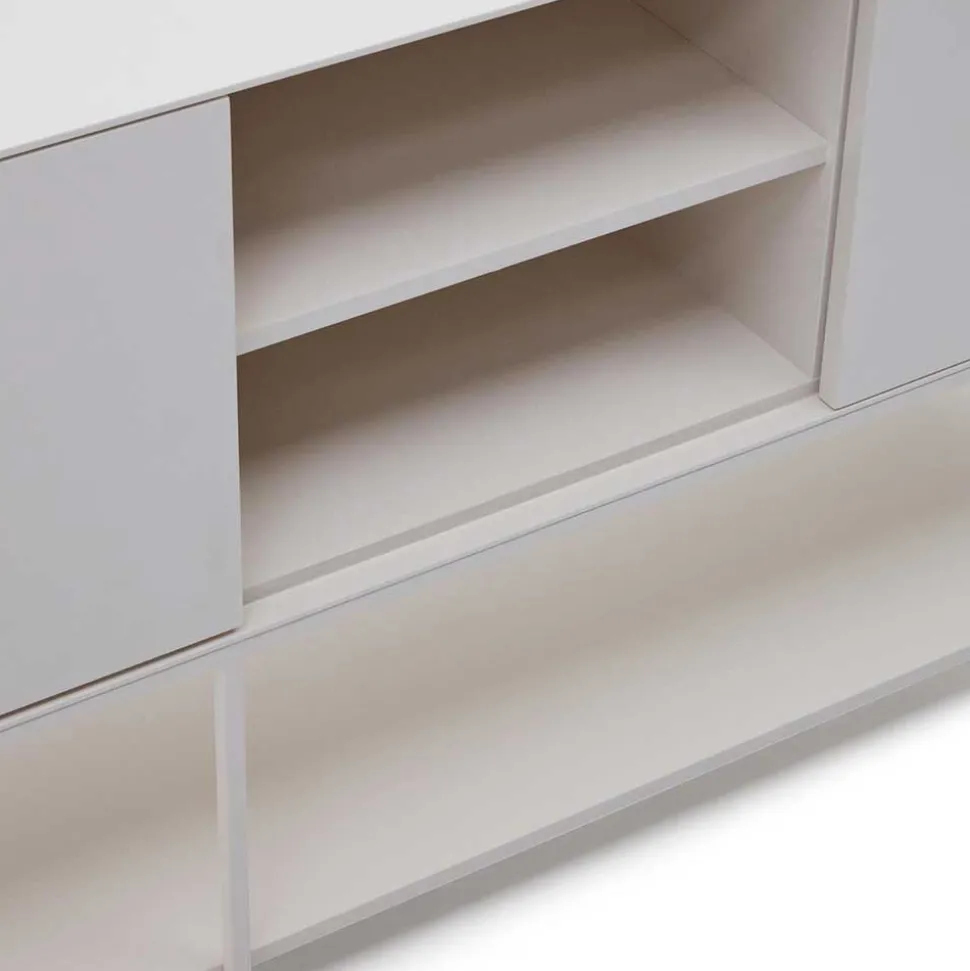Weißes Sideboard in halboffenem Design - Dresconio