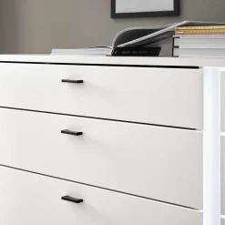 Weißes Sideboard mit vier Schubladen und zwei Klappen - Tirol