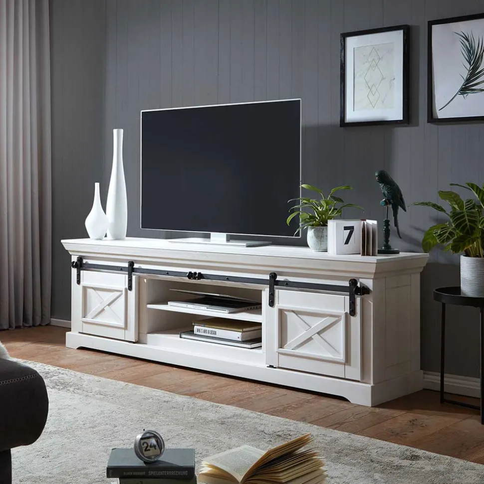 Weißes TV Board im Modern Country Style - Kuito