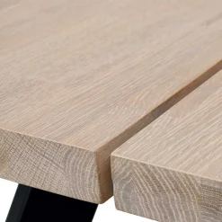 White Wash Eiche Tisch mit 4 Stühlen - Pulva (fünfteilig)