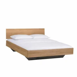Wildeiche Bett Siao mit Kufengestell dunkel
