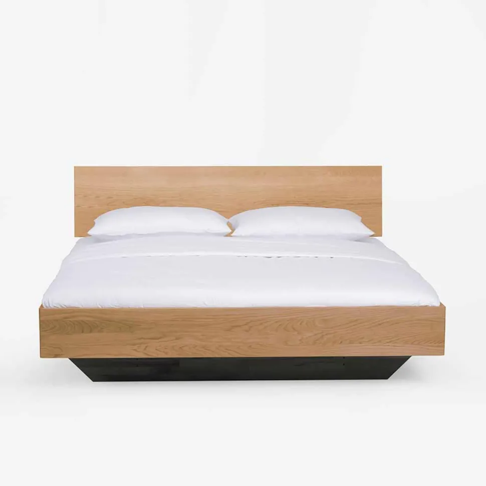 Wildeiche Bett Siao mit Kufengestell dunkel