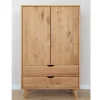 Wildeiche Kombi-Kleiderschrank massiv - Fabijola