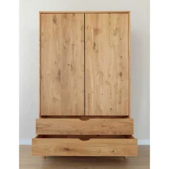 Wildeiche Kombi-Kleiderschrank massiv - Fabijola