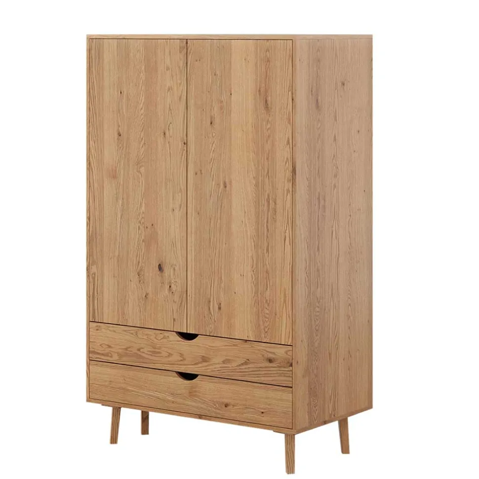 Wildeiche Kombi-Kleiderschrank massiv - Fabijola