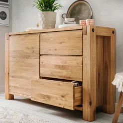 Wildeiche Massivholzkommode Yarisis modern