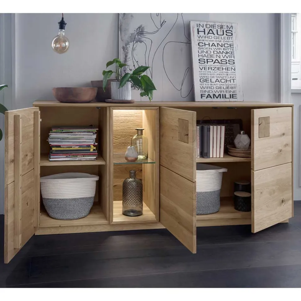 Wildeiche Sideboard in 170 cm Breite - Millena