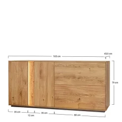 Wildeiche Sideboard mit zwei Klappen & Türen - Cocondar