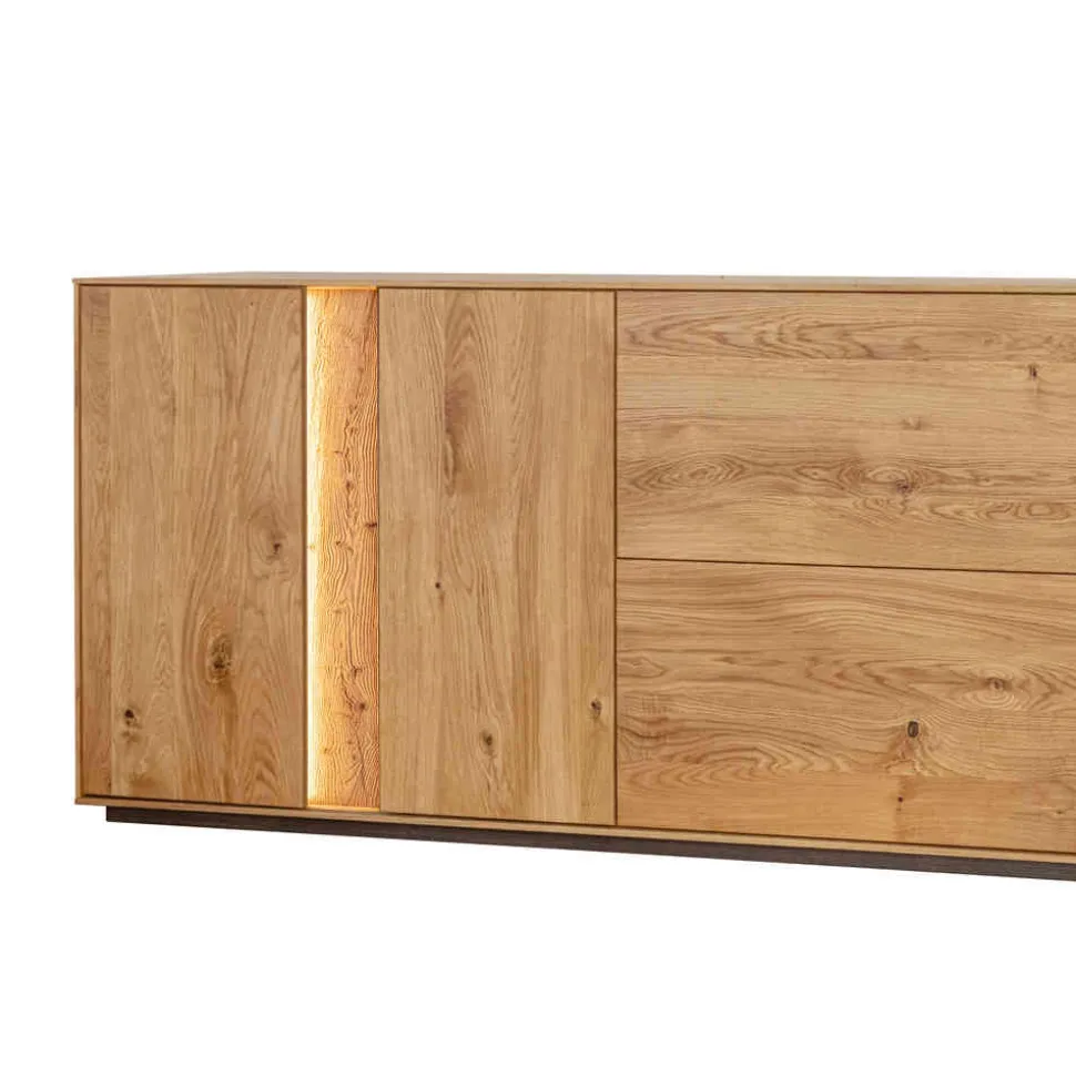 Wildeiche Sideboard mit zwei Klappen & Türen - Cocondar