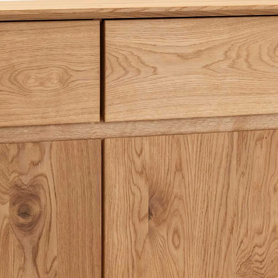Wildeiche Sideboard mit zwei Schubladen - Zandras