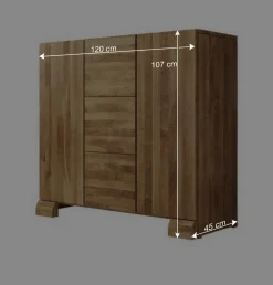 Wildeiche Sideboard Vaskov massiv geölt