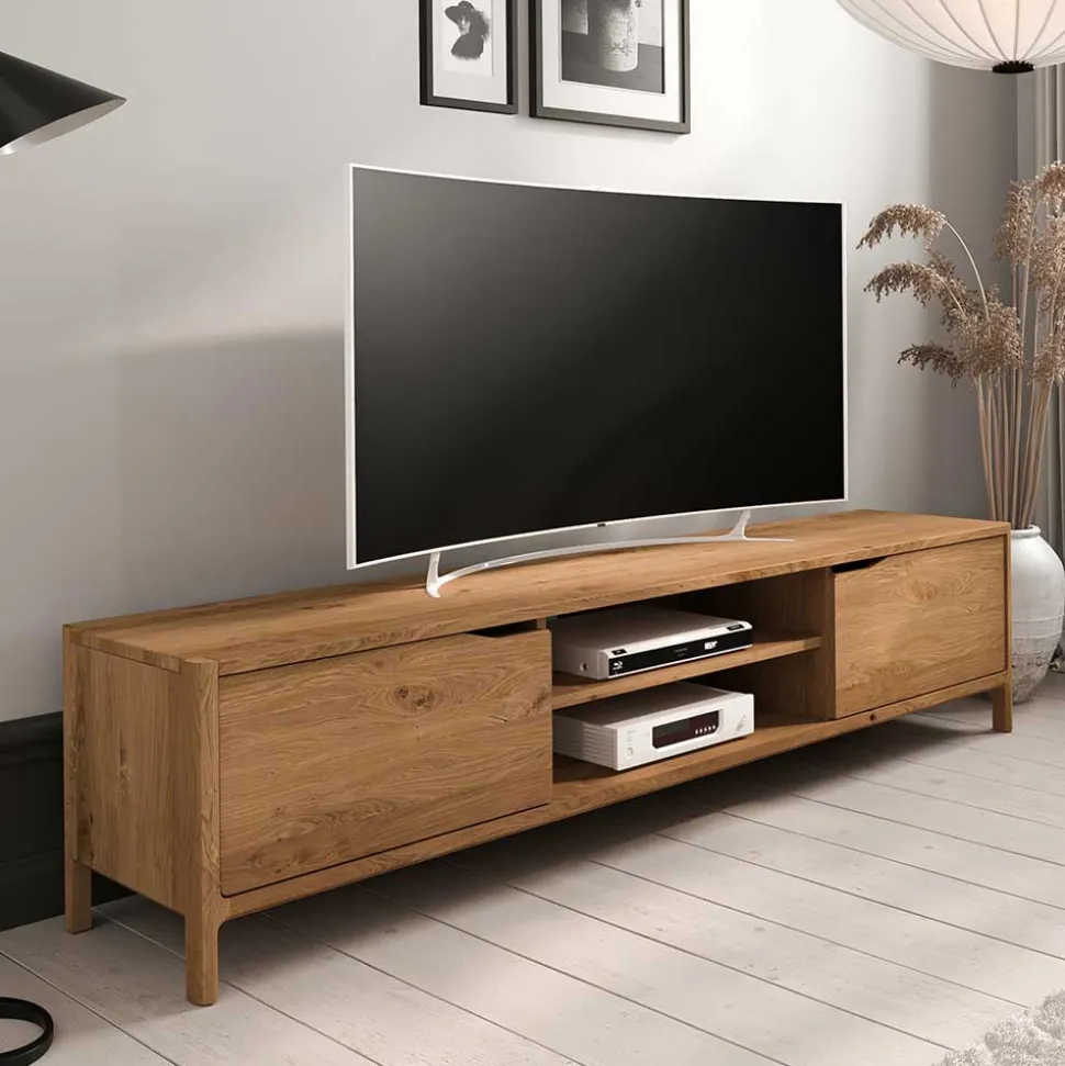 Wildeiche TV Lowboard 200 cm breit - Laida