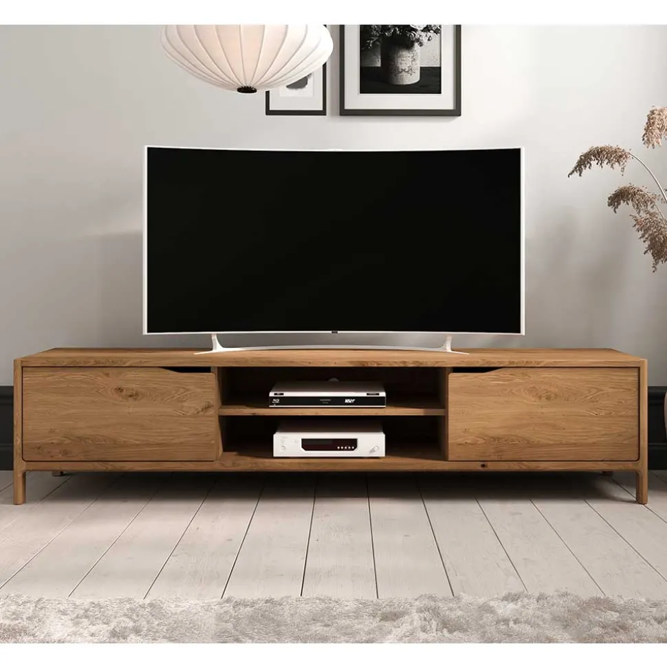 Wildeiche TV Lowboard 200 cm breit - Laida