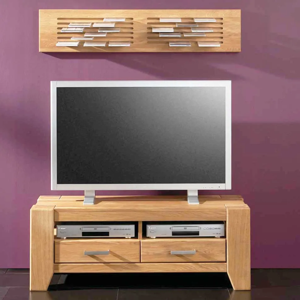 Wildeiche TV Lowboard mit zwei Schubladen - Miarizia