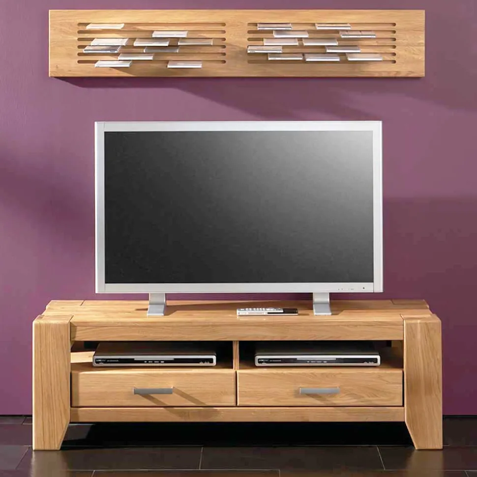 Wildeiche TV Lowboard mit zwei Schubladen - Miarizia