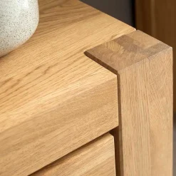 Wildeiche Vitrinenschrank teilmassiv - Sophia