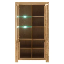 Wildeiche Vitrinenschrank teilmassiv - Sophia