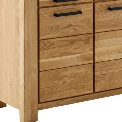 Wildeiche Vitrinenschrank teilmassiv - Sophia