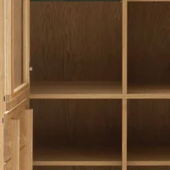 Wildeiche Vitrinenschrank teilmassiv - Sophia