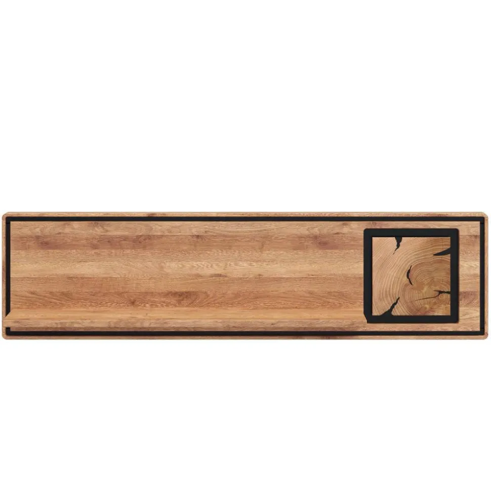 Wildeiche Wandboard mit Hirnholz Applikation - Shipper