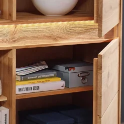 Wildeiche Wohnzimmer Möbel Wohnwand - Acmida (vierteilig)