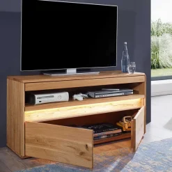 Wildeiche Wohnzimmer Möbel Wohnwand - Acmida (vierteilig)