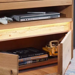 Wildeiche Wohnzimmer Möbel Wohnwand - Acmida (vierteilig)