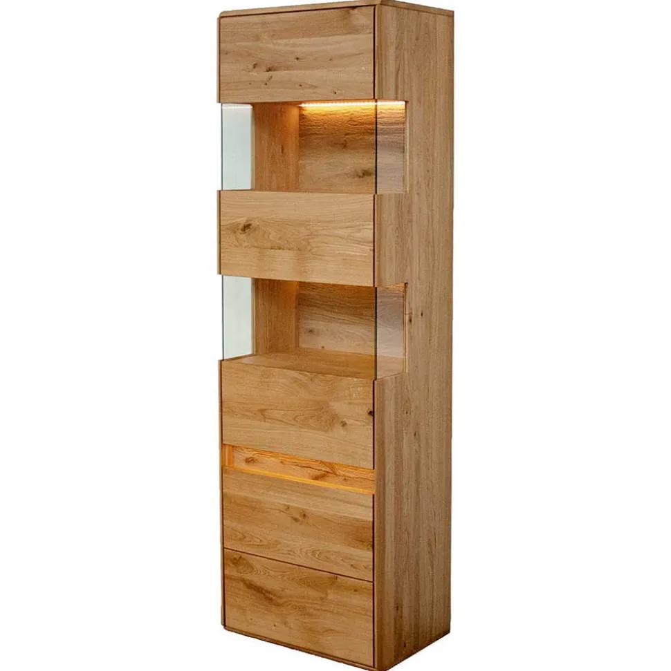 Wildeiche Wohnzimmer Möbel Wohnwand - Acmida (vierteilig)