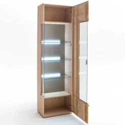 Wohnkombination in Eiche Bianco teilmassiv Pontros optional mit LED (vierteilig)