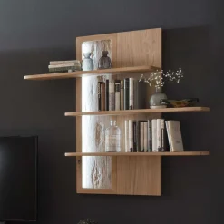 Wohnraum Wandregal in Eiche Bianco - Crokas