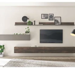 Wohnwand Hängeschränke und Wandboards im Set - Mundo (fünfteilig)