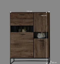 Wohnwand Möbel im Industrial Style - Xindus (dreiteilig)