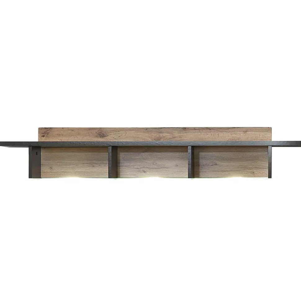 Wohnwand Möbel in Schwarz & Wildeiche - Kandu (fünfteilig)