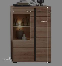 Wohnwandmöbel mit LED Beleuchtung - Mattadore (vierteilig)