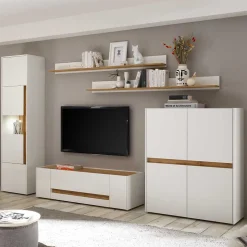 Wohnzimmer Anbauwand 340 cm breit - Nonessia (fünfteilig)
