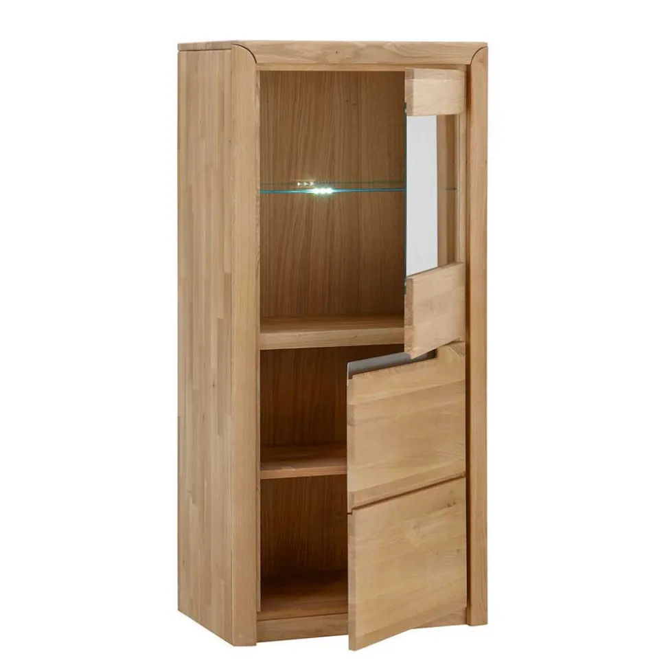 Wohnzimmer Anbauwand Croconia aus Wildeiche Massivholz (dreiteilig)