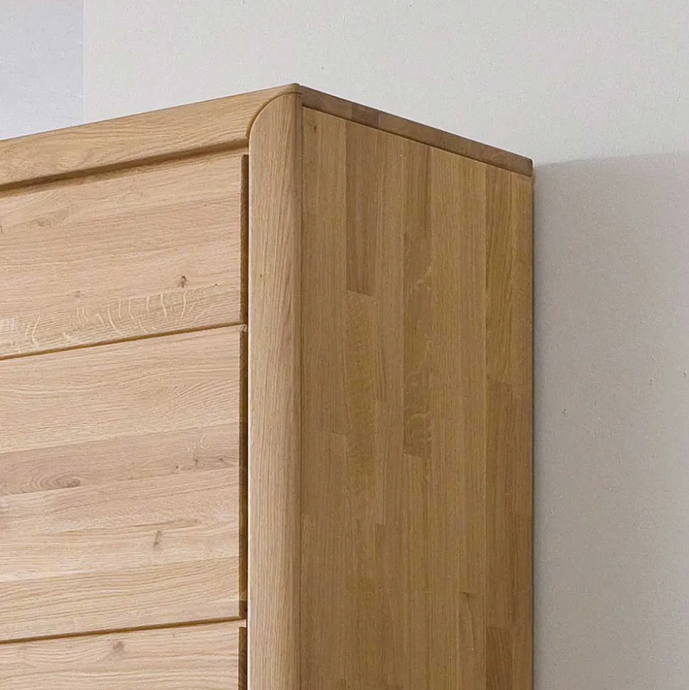 Wohnzimmer Anbauwand Croconia aus Wildeiche Massivholz (dreiteilig)