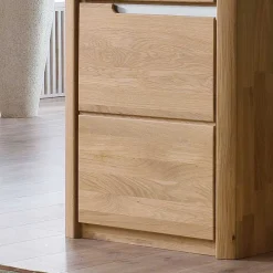 Wohnzimmer Anbauwand Croconia aus Wildeiche Massivholz (dreiteilig)