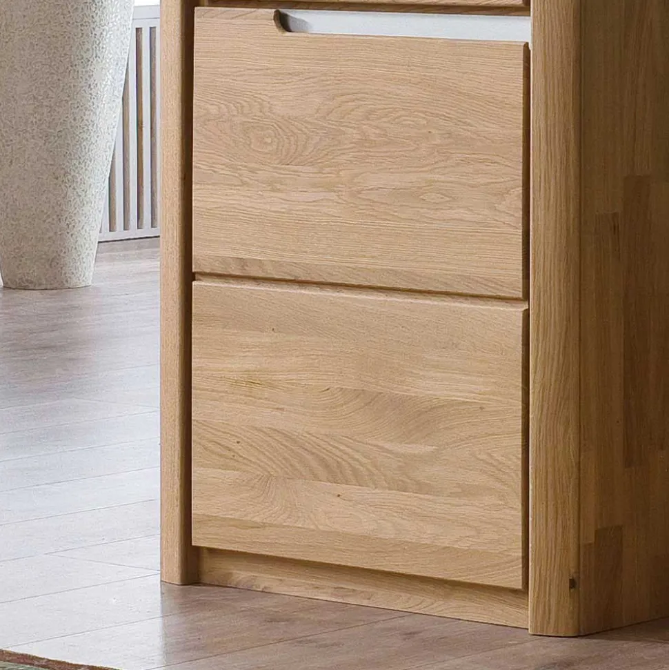 Wohnzimmer Anbauwand Croconia aus Wildeiche Massivholz (dreiteilig)