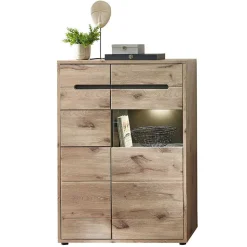 Wohnzimmer Anbauwand Holz Look - Zelio (dreiteilig)