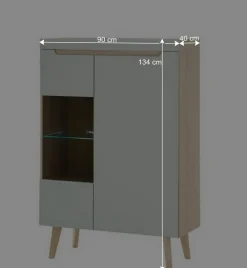 Wohnzimmer Anbauwand im Skandi Design - Armina (vierteilig)
